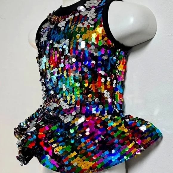 Revolution Dance colorful modern sequin tutu size Large Child - Picture 2 of 8